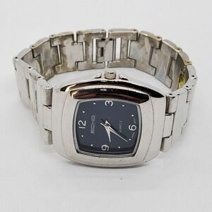 Men's Watch‎ 38MM Black Dial Gray Case Gray Bracelet 7.5" Wrist New Battery